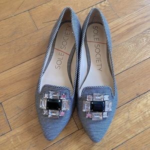 Sole Society Striped, Jewel Brooch Flat